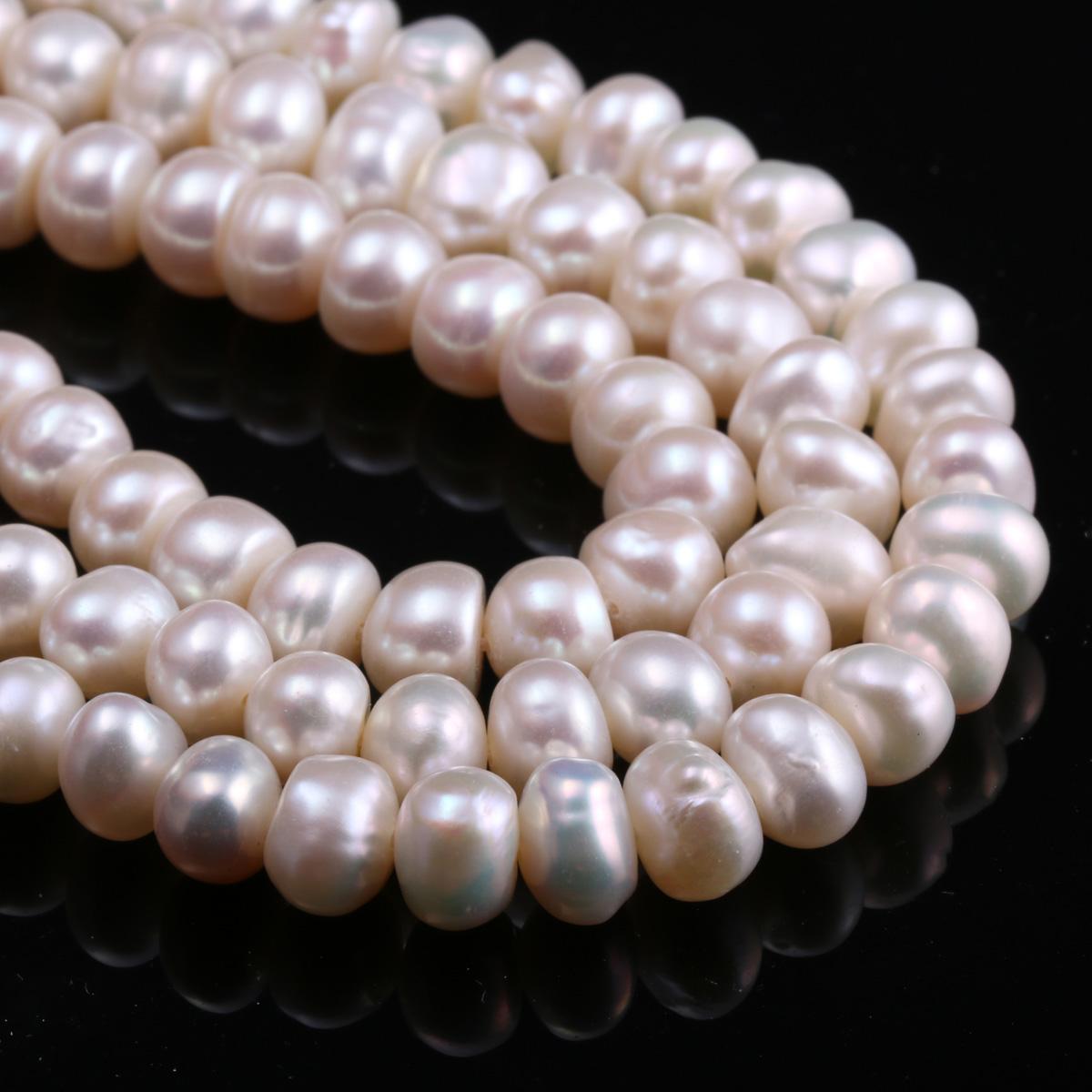 

1String, Natural Freshwater Pearls, 5-6 Mm Coin Pearl Beads for Jewelry Making DIY Necklace Supplies, Birthday Party Gifts for Women, 36cm 1String/5-6mm-36cm белый