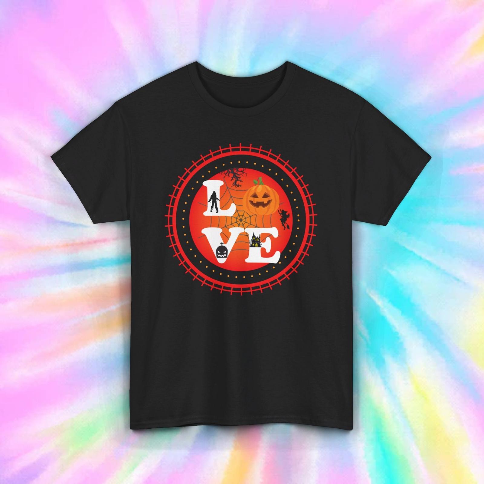 LOVE Halloween Shirt | Spooky Horror Pumpkin Graphic Tee | Witchy Gift S