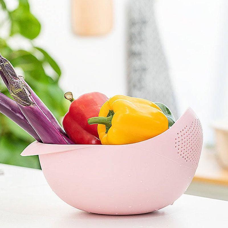 Fine Perforated Vegetable Basket Kitchen Rice Washing Basin Household Food Grade Plastic Drain Basket