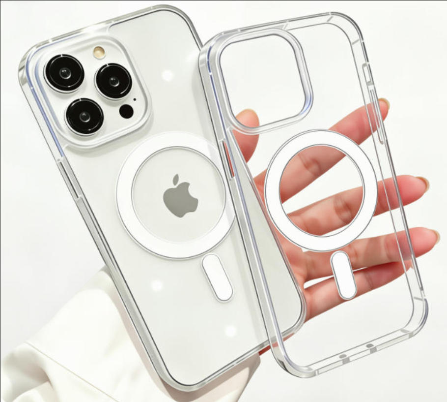 For Magesafe Magnetic Transparent Wireless Charge Case For iPhone 11 12 13 14 15 16 17 Air Pro Max Plus Mini Shockproof PC Cover