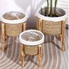 Floor Flower Stand, Heavy Pots Stable Rattan Basket, Smooth Surface Flower Stand for Indoor Outdoor Balcony