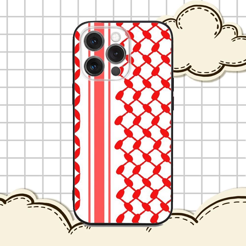 

P-Palestine-S Hattah Keffiyeh Phone Case For iPhone 16e,16,15,14,13,12,11,Pro,X,XS,Max,XR,Plus,Mini Soft Black Cover iPhone15plus