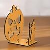 Halloween Shadow Candle Holder Funny Shadow Stand Candlestick with Witch Skeleton Pumpkin Cat Silhouette Holiday Table Centerpiece