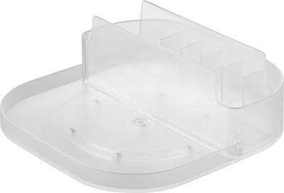 Yamazaki Jitsugyo Refrigerator Rotating Tray with Dividers Square White W20 X D20 X Tower Spice Rack Seasoning Rack 1324 H8.3cm