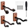 INJOYTEC Guitar Wall Mount Hanger Hanging Wall Mounted Guitar Guitar Easy Wall Walnut Screws High Guitar Compatible with Various and Other Instruments