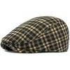 HT4978 Berets Autumn Winter Cap for Men Women Retro Artist Painter Plaid Beret Hat Male Female Ivy Flat Cap Adjustable Beret Cap