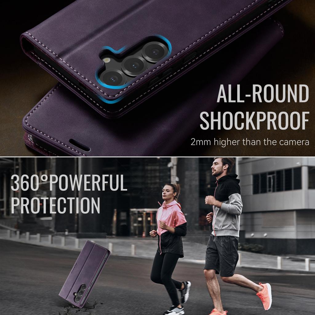 Premium Leather Case For Samsung Galaxy S25 S24 Plus S23 S22 S21 S20 Ultra FE Note20 Ultra S10 Magnetic Flip Wallet Card Cover