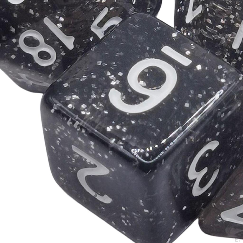 7 Pieces Solid Acrylic Polyhedral Dices D20,D12,D10 (00-90 and 0-9),D8,D6 D4. for Entertainment