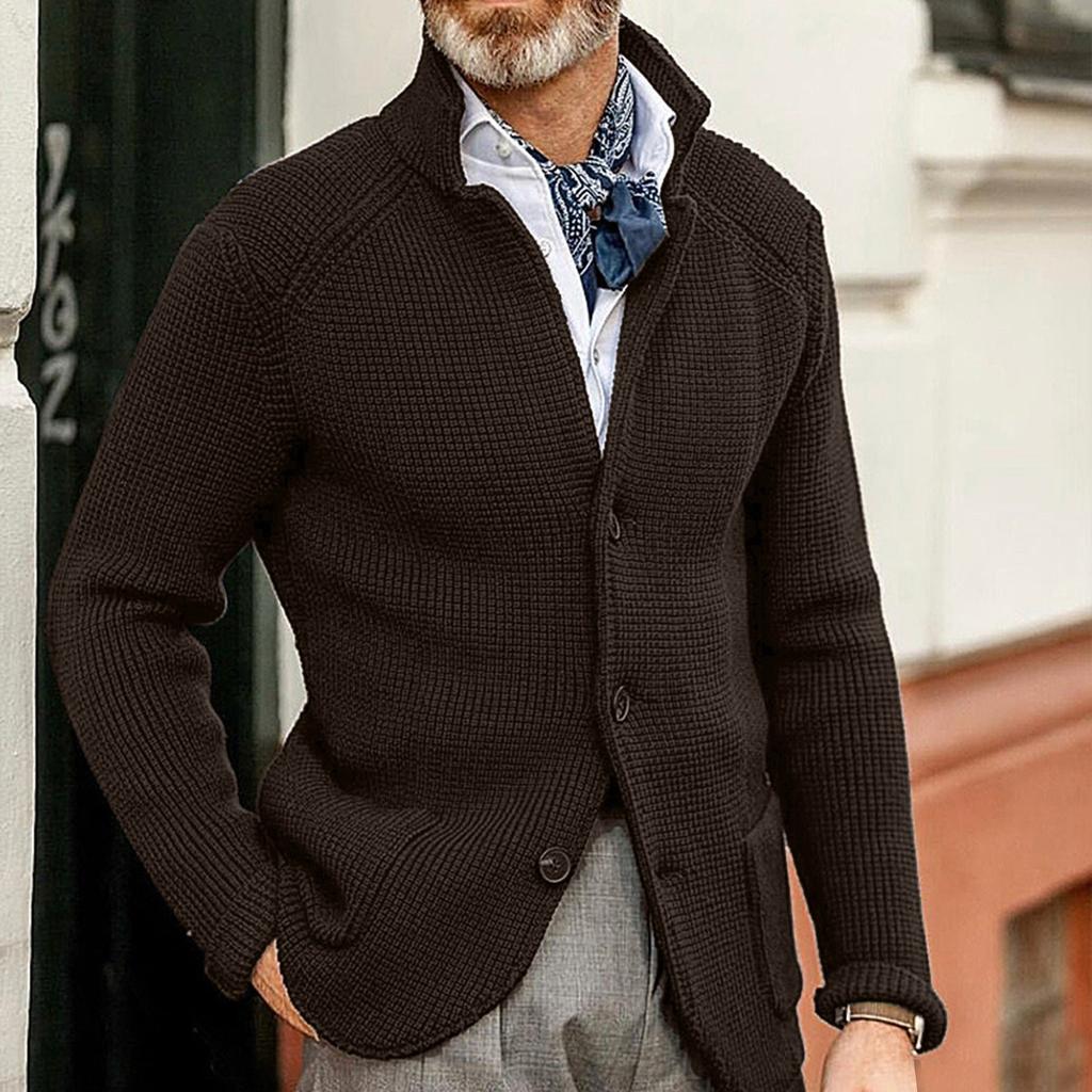 And Winter Men's Fashion Loose Cardigan Warm Lapel Hooded Jacket Sweater