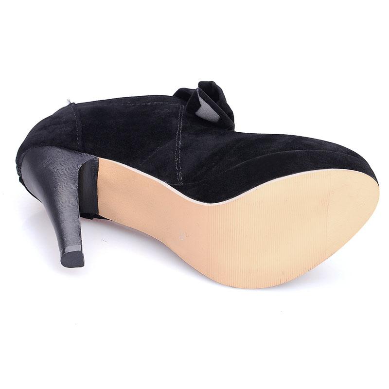 Custom Bowknot Design Mary Jane Pumps 10.5cm High Heels Shoes Women Black Red Apricot Platform Ladies Party Dress Pumps WSH5251