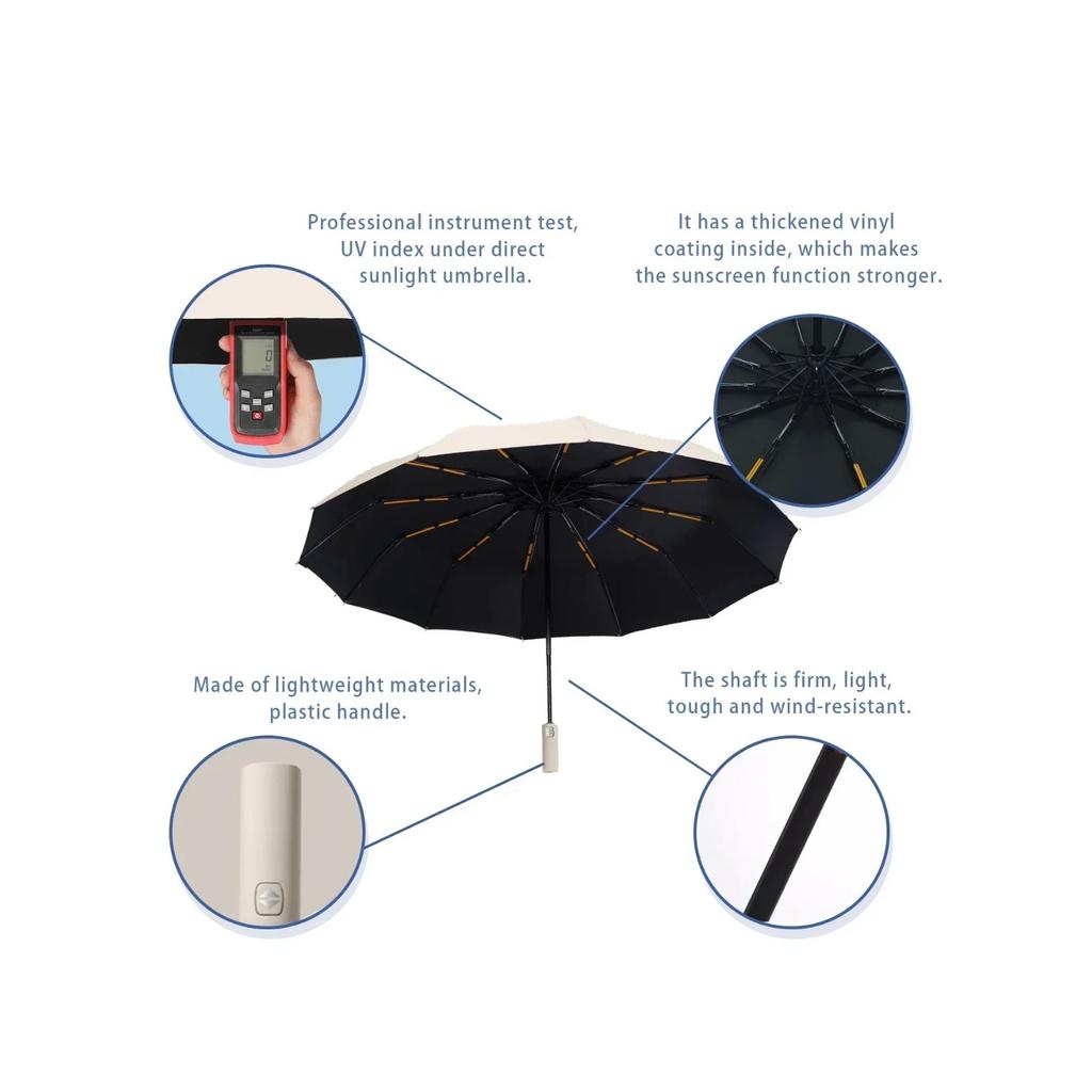 Stay Protected in Any Weather with This Fully Automatic 12-Bone Umbrella