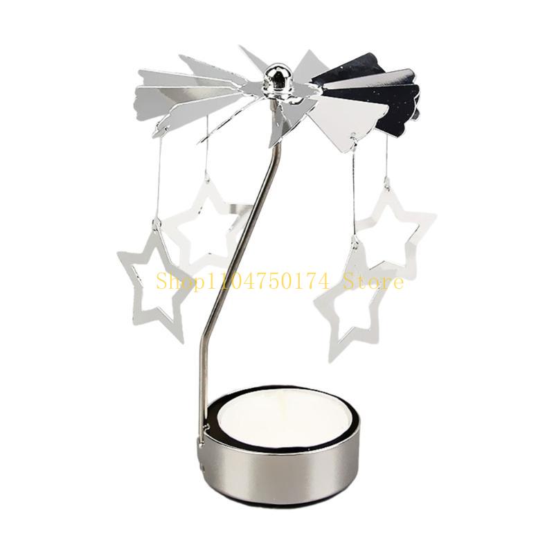 Creative Rotating Candlestick Spining Metal Tealight Holder for Christmas Top sale,New Year Gift,Metal Tealight Candle Holder Fo