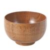 Daily Tableware Log Material Wooden Bowl Round Shape Jujube Wood Soup Container Heat Insulated Polished Noodle Bowl Soup Serving