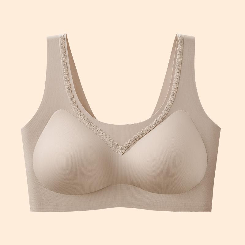 Invisible gathering seamless liquid foundation bra fixed cup lift and close sub-breasts beautiful back lace summer