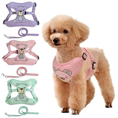 Ensemble de laisse de harnais pour chien, mignon, pour petits et moyens chiens, sangle de poitrine, chiot, chat, gilet, Chihuahua, laisse de marche, fournitures pour animaux de compagnie