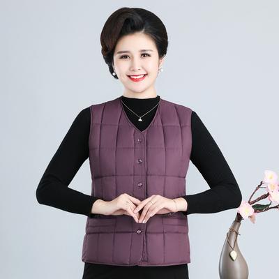 Down Cotton Vest for Women's Middle-aged and Elderly Mothers, Plus Fat Large Size Thermal Vest