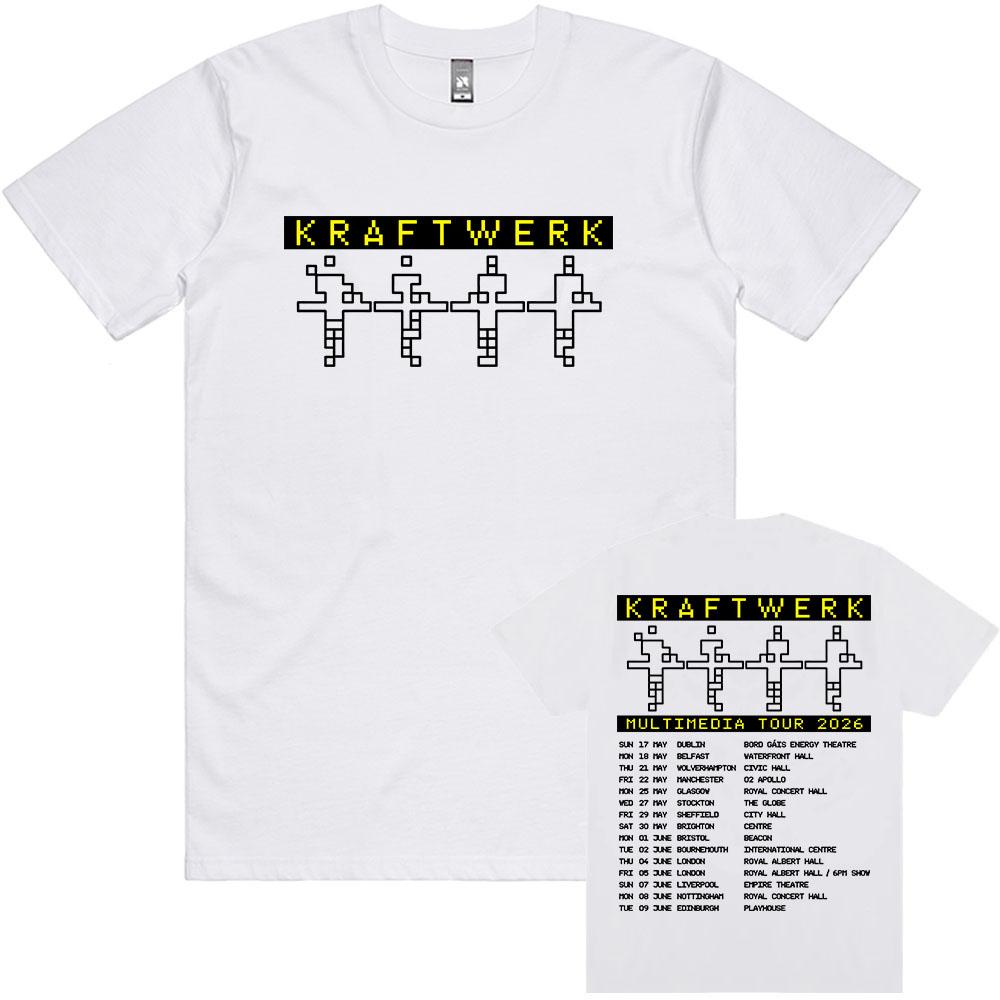 Kraftwerk MULTIMEDIA TOUR 2026 Tricouri Mânecă Scurtă Bumbac Bărbați Tricou Fashion Unisex Streetwear Imprimeu Grafic Îmbrăcăminte Casual