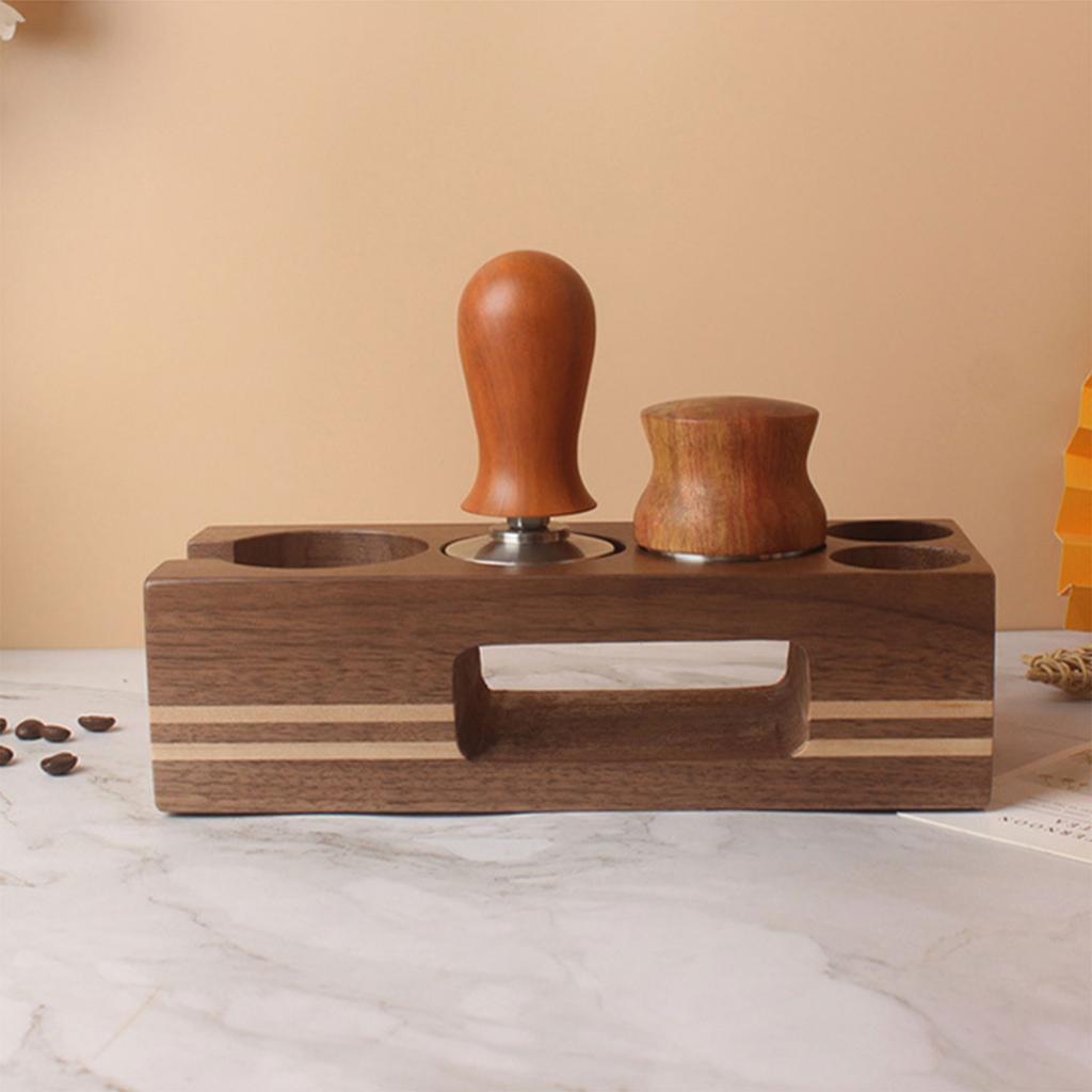 Wood Coffee Tamper Holder Wooden Espresso Tamper Stand Tamper Station Wooden Base Espresso Tamping Station Food Safe