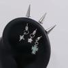 Stainless Steel Cross Cone Pendant Earrings for Women Men Punk Hip Hop Zircon Star Piercing Ear Bone Nail Halloween Jewelry