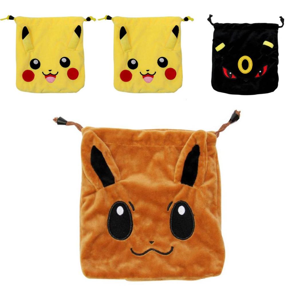 Pikachu Cartoon Plush Insulated Drawstring Bag For Travel And Book Storage