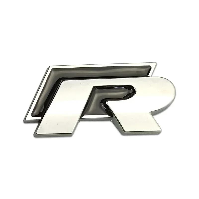 

3D Metal R Line Badge decal Front Grille Rear Trunk Emblem Sticker for Polo Passat B5 B7 Golf 3 4 5 Jetta Touareg Beetle R Sticker чёрный/серебряный