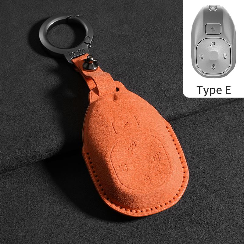 Leather Car Key Case Protective Cover for GAC Trumpchi S7 2025 2026 Remote Key Box Synthetic Suede Protection Shell Keychain