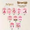 Christmas Tags 30 Pieces Card Decorations Wooden Tags With Rope And Holes For Holiday Crafting Birthday Halloween Party Favors