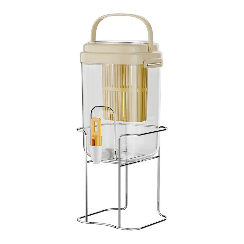 Refrigerator Water Dispenser with Tap -  Plastic Pitcher for Iced Tea & Fruit Infusion, Heat-Resistant Beverage Container
