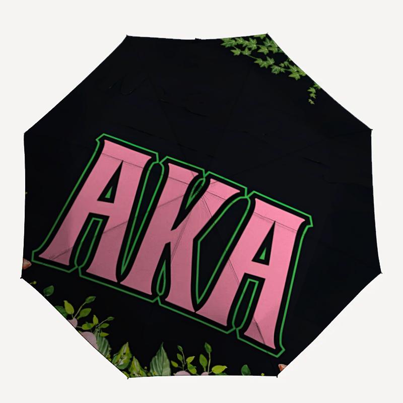 AKA Theme Automatic Umbrella, Lightweight & Portable, 8 Rib, Perfect for Outdoor Travel, Birthdays, Christmas, Gifts.