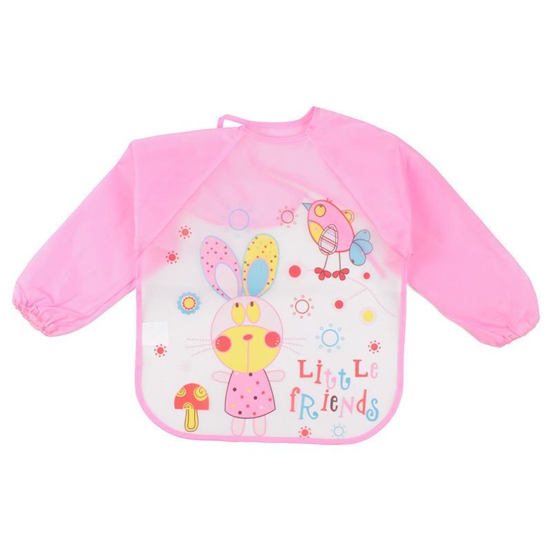 Baby Waterproof Bibs Apron Boys Girls Burp Cloth Toddler Child Newborn Feeding Painting Infant Long Sleeve Draw Animal Cartoon