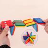 1 Pcs Infinite Flip Folding Wooden Snake Magic Blocks Classic Nostalgic Children Early Educational Toys Kindergarten Puzzle Toy