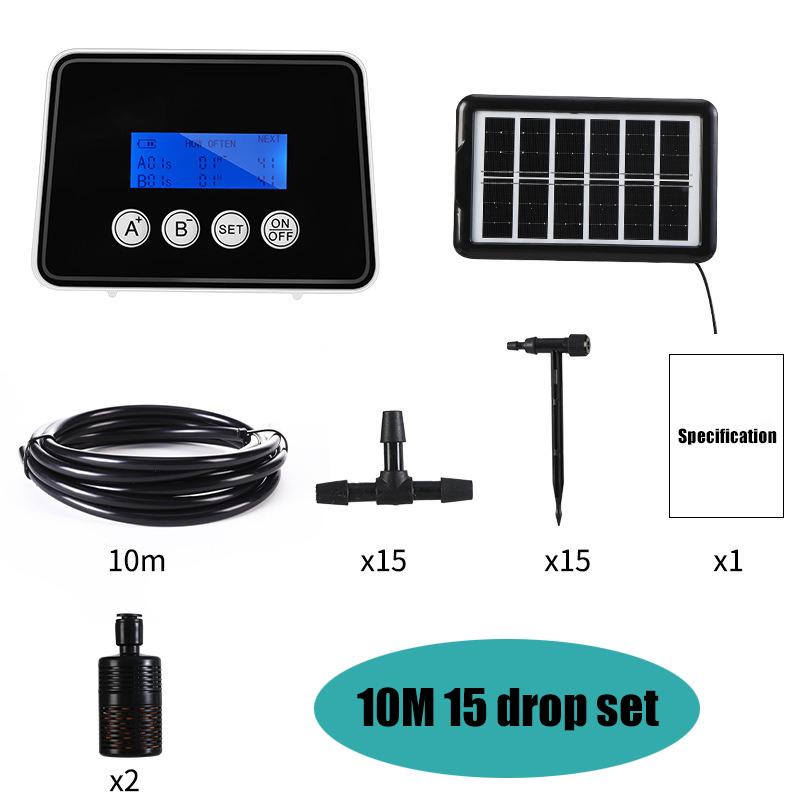

Garden Solar Drip Irrigation Device Double Pump Controller Timer System DIY Automatic Plant Intelligent Watering Kits