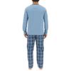 Ensemble Pyjama long homme en popeline à carreaux et Logo poitrine