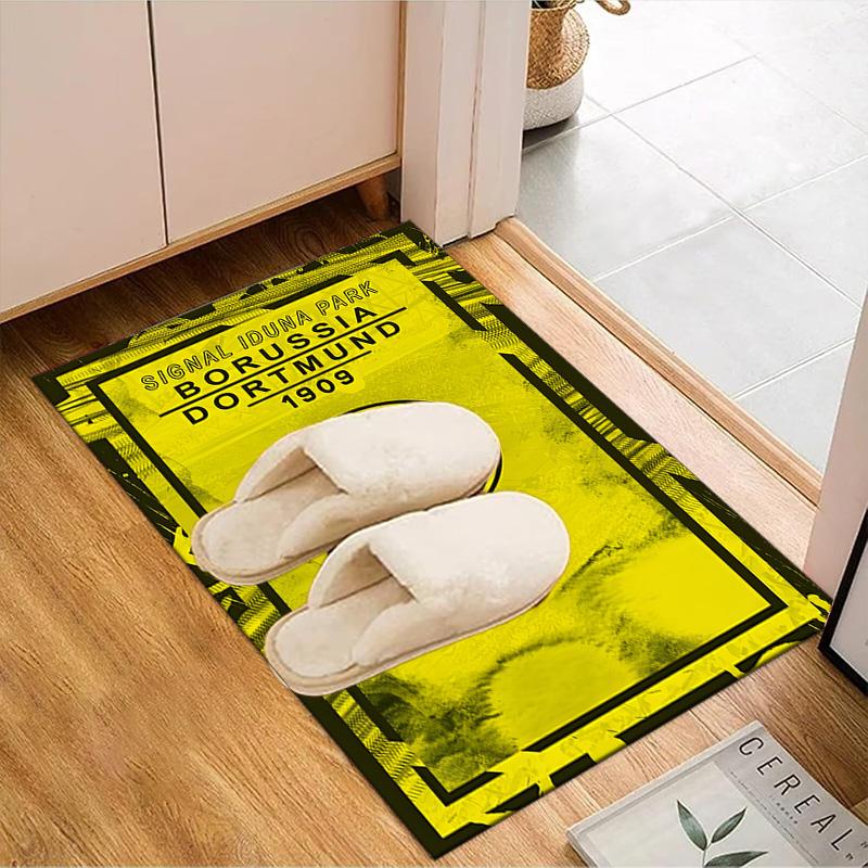 Bvb Soccer Ball Design Printed Office Carpet Chair Cushion Entryway Rug, Rugs for Living Room, Bedroom Christmas gifts