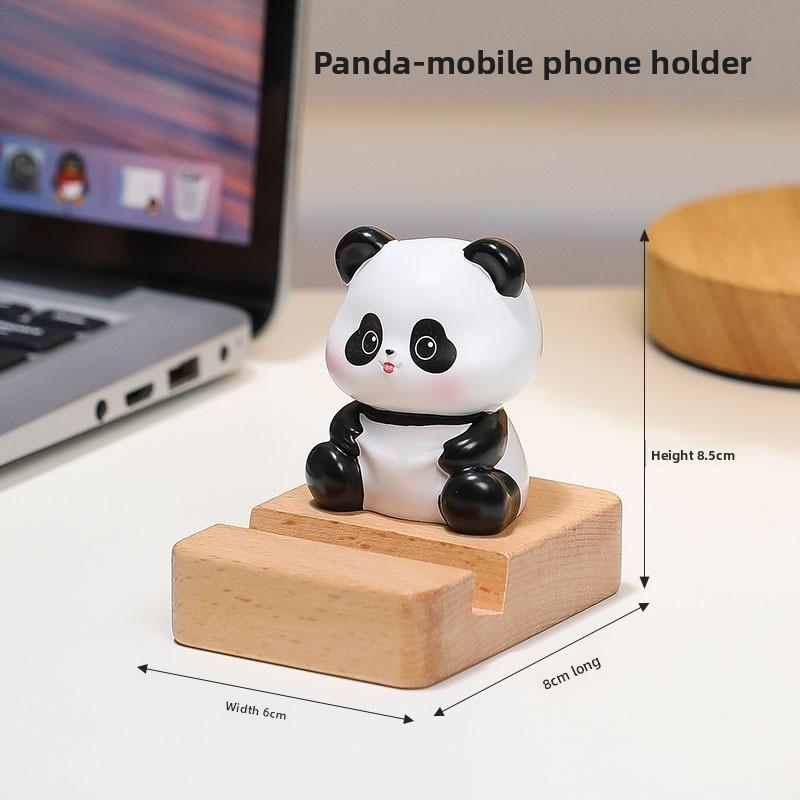Panda Phone Stand Cute Resin Desk Accessory For Office Gifts And Home Decor