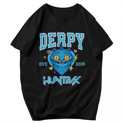 Men T Shirt KPop Demon Hunters Derpy Tiger 2025 Cotton Y2K Graphic Quality Unisex Clothes T Shirts