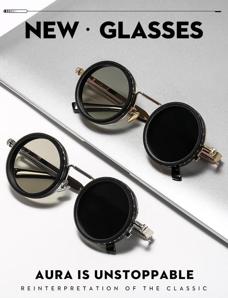 New Steampunk Outdoor Polarized Sunglasses with 9-Level Adjustable ND Filter