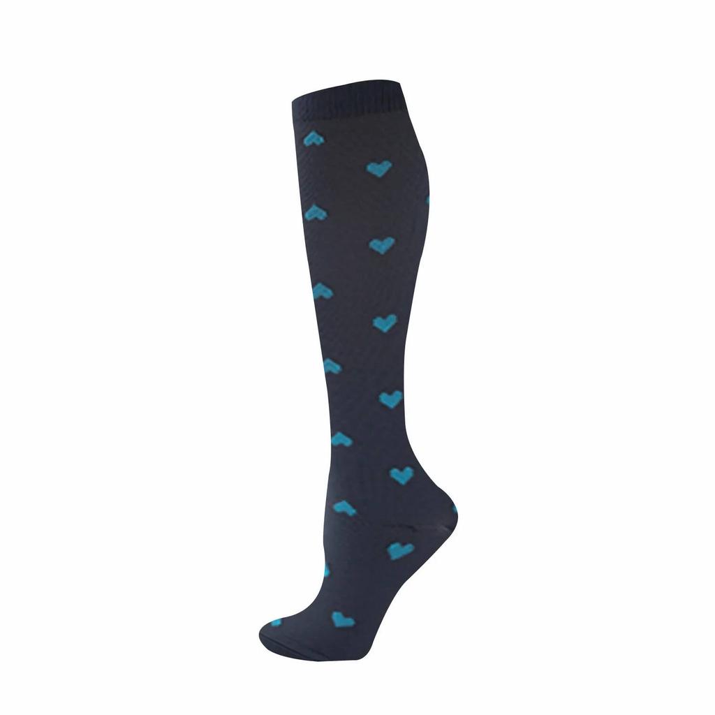 Calze a compressione Pois piccoli Righe Colore caramella Vene varicose Infermiere Sport Corsa Polpaccio Pressione Calze Protezione Piedi Supporto