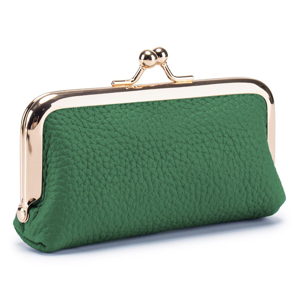 New niche change bag mini first-layer cowhide storage bag women's fashion mouth red envelope small clip bag tide