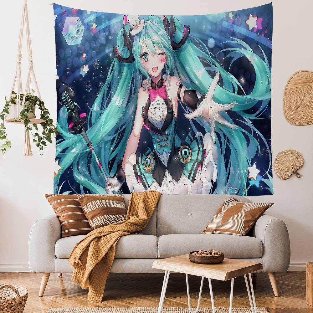 Music Characters MMiku Hanging Bohemian Tapestry Indian Buddha Wall Decoration Witchcraft Bohemian Hippie Cheap Hippie Wall