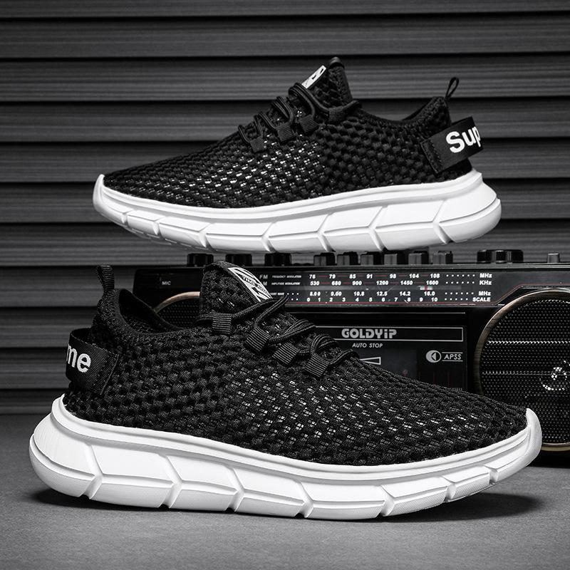 Mesh shoes summer men's new men's shoes breathable thin mesh hollow mesh sports running casual deodorant shoes