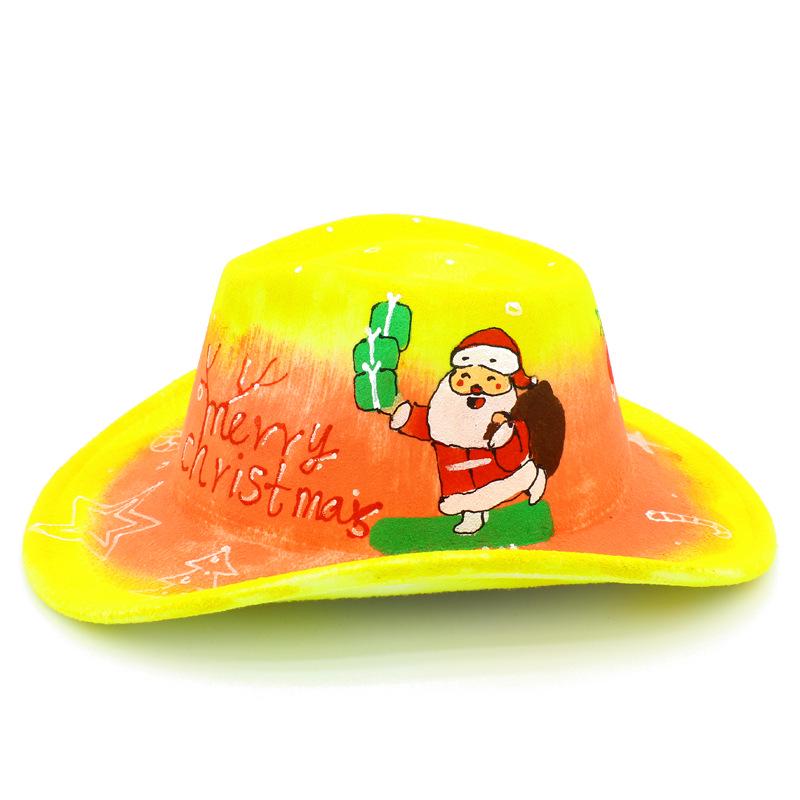 Colorful Skull Pattern Cowboy Hat for Halloween & Christmas Masquerade