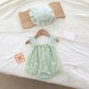 Mesh Flower Baby Princess Dress with Hat Loose Toddle Jumpsuits Baby Climbing Suit  Birthday Gift
