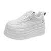 Soft leather platform white shoes women's 2025 spring new models show small feet and increase height board shoes super fire versatile sports and