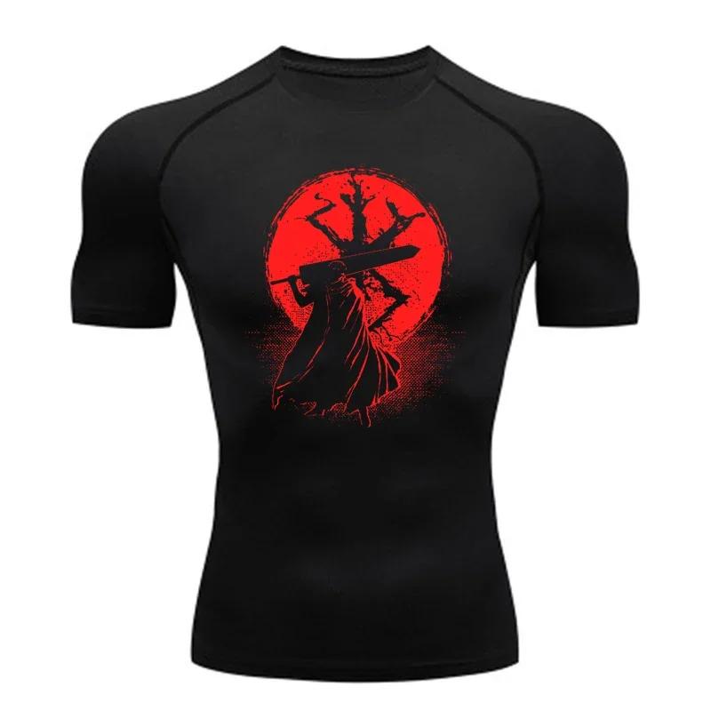 Sportswear for Men Gym Anime Berserker Men Compression T-shirt Sports Tights Fitness Long Sleeve Running Training Sportswear