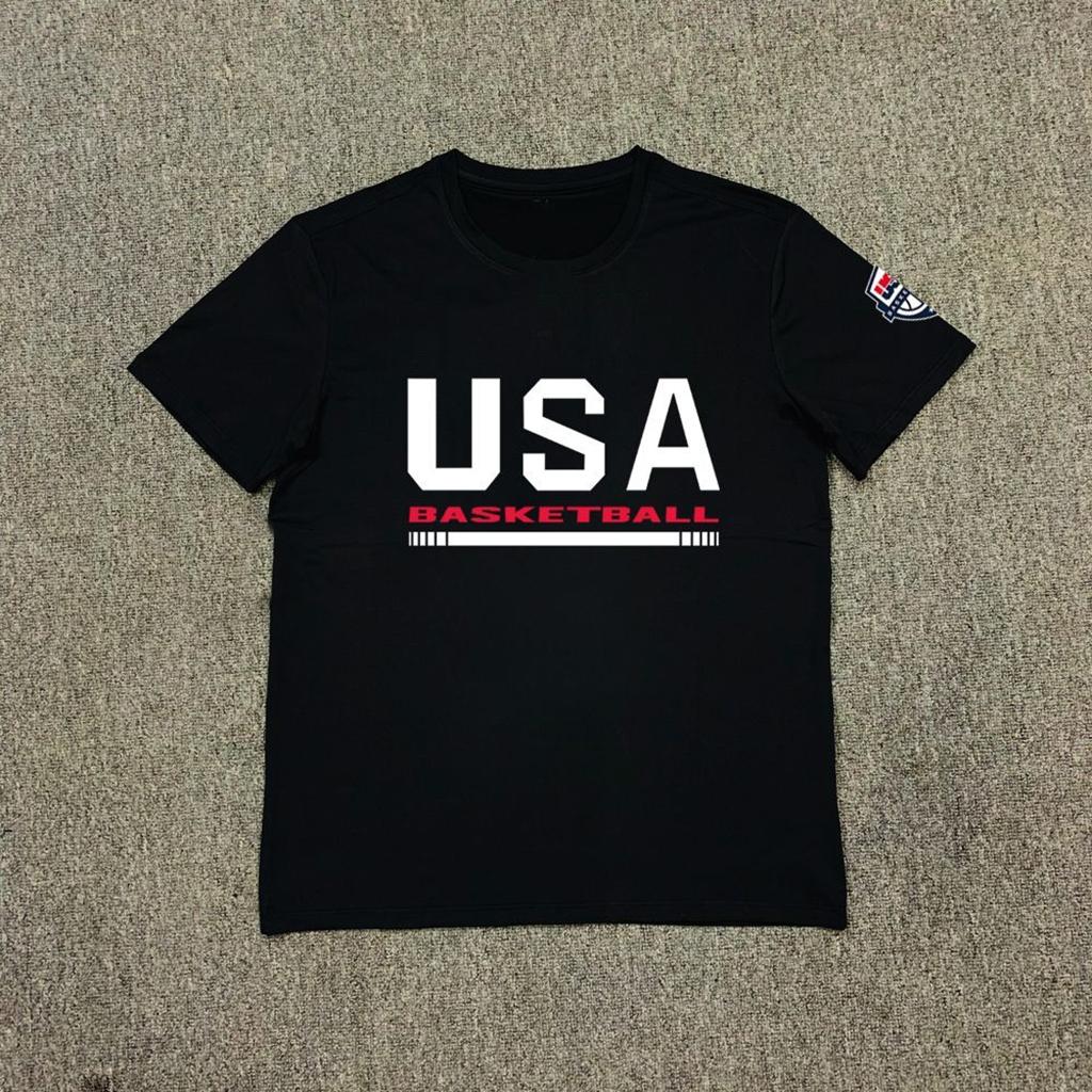 

2025 Новый T-shirt Сборной Мечты США Национальная Баскетбольная Тренировочная Одежда С Коротким Рукавом Разминка Стрельба Уличная Мода Топ Мужская Одежда S