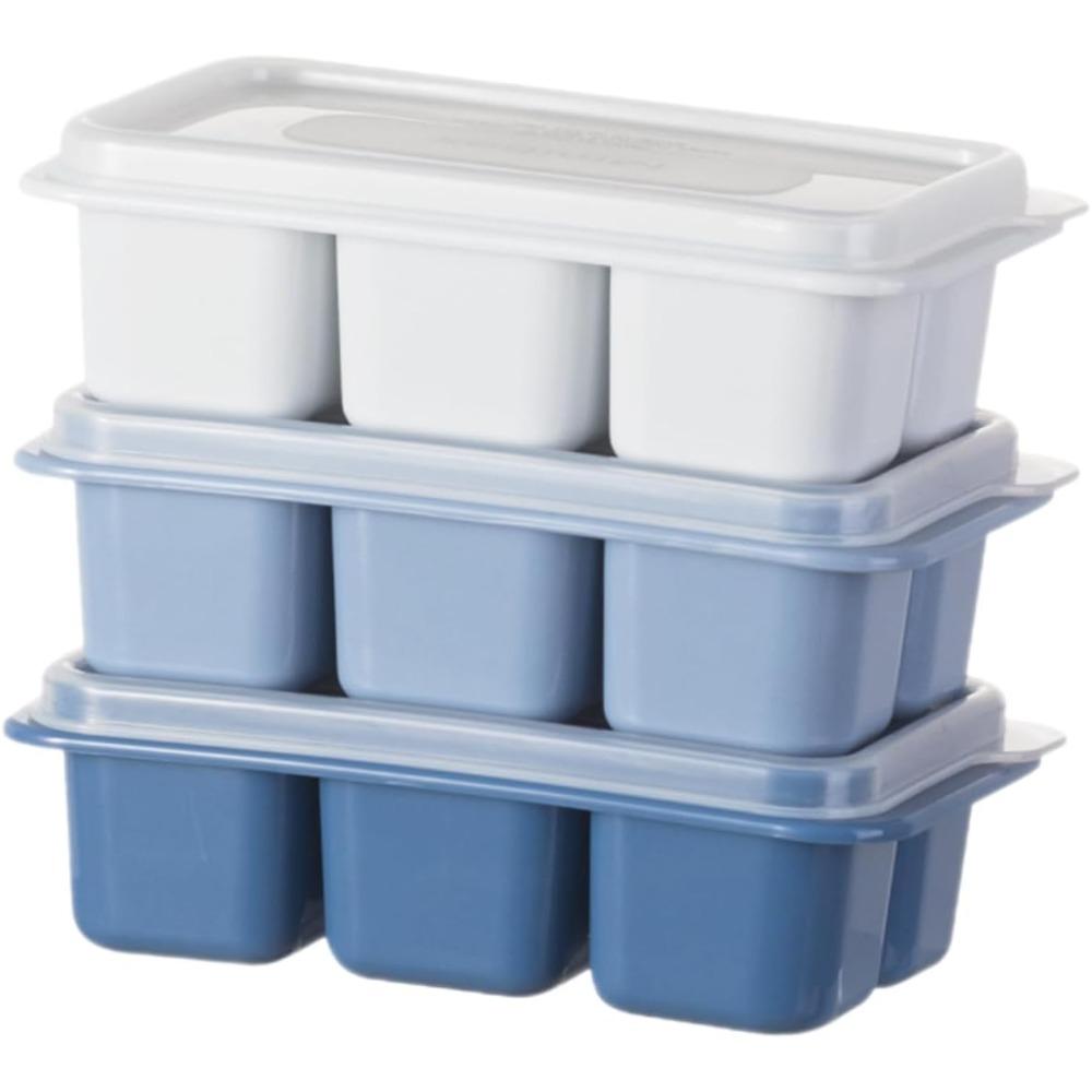 3-pack Silicone Ice Tray Ice Making Mold for Household Ice Tray Reusable Ice Maker Suitable for Refrigerator Whiskey синий