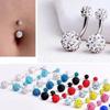 Edelstahl Bauchnabelpiercing mit Edelstein Eleganter Glänzender Körperschmuck Zubehör