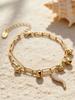 Stainless Steel Double Layer Bracelet with Zircon Chili Pendants - Elegant and Versatile Jewelry
