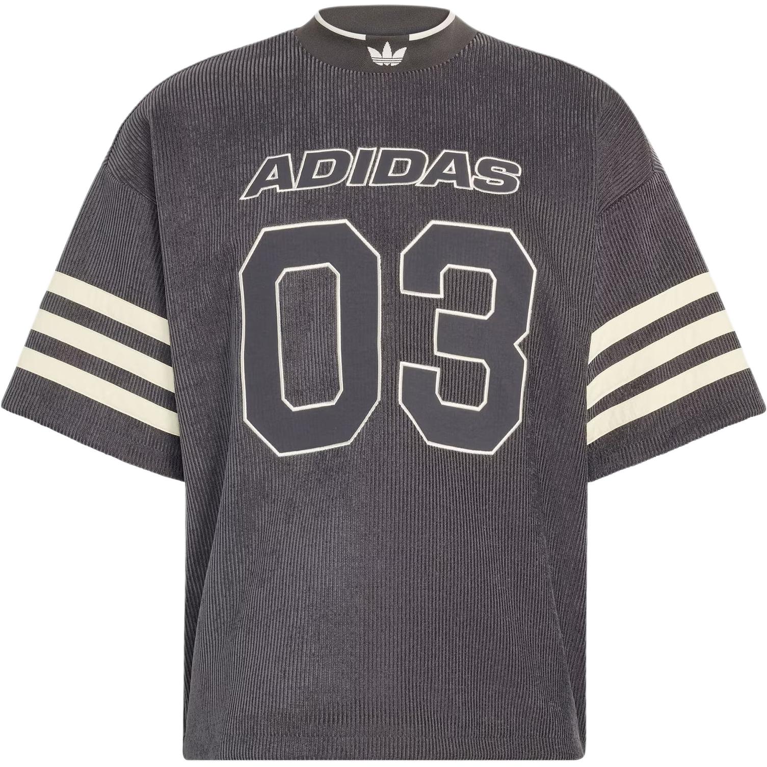 Adidas Originals Knit Sports Striped Loose Fit Short Sleeve Football Shirt Men tops KU9192 L